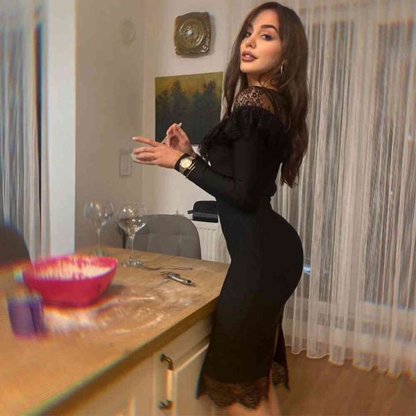 dresses black bodycon lace dress for female birthday party 2021 arrival long sleeve bandage lte7, Black;gray
dresses black bodycon lace dress for female birthday party 2021 arrival long sleeve bandage lte7, Black;gray