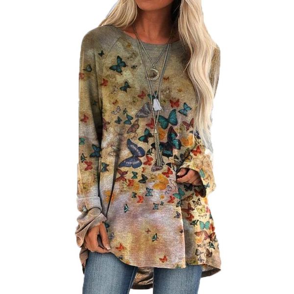 autumn women t shirt butterfly print o neck casual t-shirt harajuku solid color long sleeve loose leisure shirts women's, White
autumn women t shirt butterfly print o neck casual t-shirt harajuku solid color long sleeve loose leisure shirts women's, White