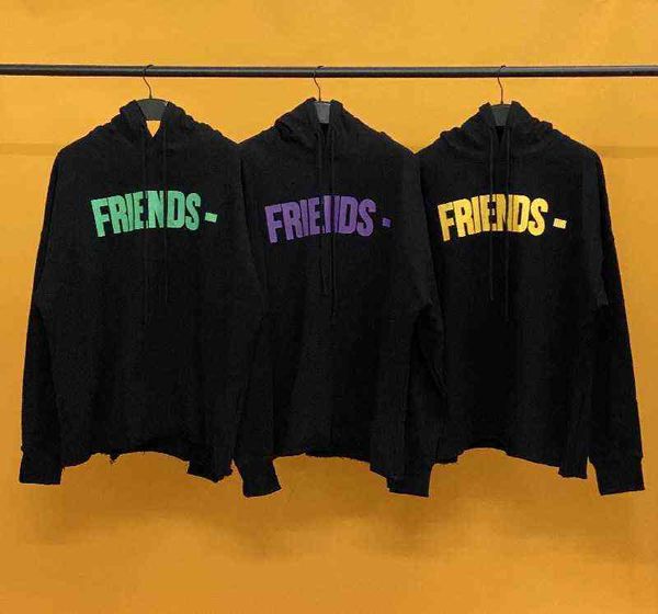 version correct of trendy friends letter large v printed men's and women's hooded terry sweater hoodie, Black
version correct of trendy friends letter large v printed men's and women's hooded terry sweater hoodie, Black