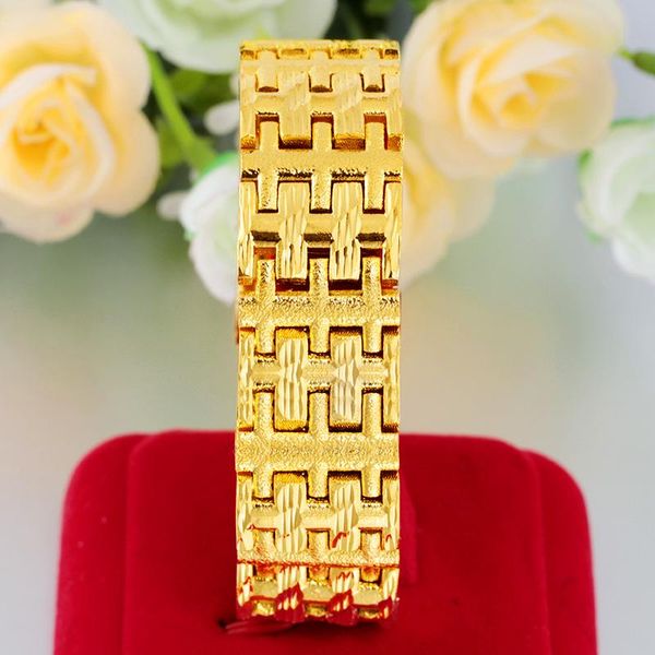 link, chain heavy 50g band type mens bracelets 24k gold hip hop thick bracelet geometry pattern design, Black
link, chain heavy 50g band type mens bracelets 24k gold hip hop thick bracelet geometry pattern design, Black