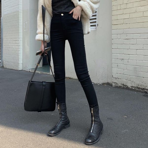 ladies high-waist velvet skinny jeans women black full length fleece warmth belly retro thick elastic denim pencil pants women's & capr, Black;white
ladies high-waist velvet skinny jeans women black full length fleece warmth belly retro thick elastic denim pencil pants women's & capr, Black;white