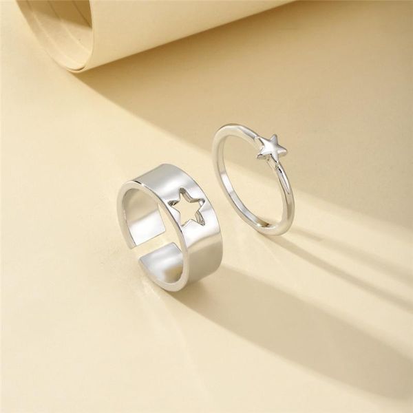 wedding rings vintage five-pointed star open set for women men trendy creative metallic couple party jewelry gifts, Slivery;golden
wedding rings vintage five-pointed star open set for women men trendy creative metallic couple party jewelry gifts, Slivery;golden