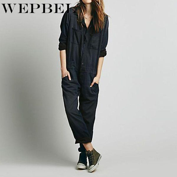 women's casual solid color loose jumpsuits spring fashion long sleeve v-neck pocket straight & rompers, Black;white
women's casual solid color loose jumpsuits spring fashion long sleeve v-neck pocket straight & rompers, Black;white