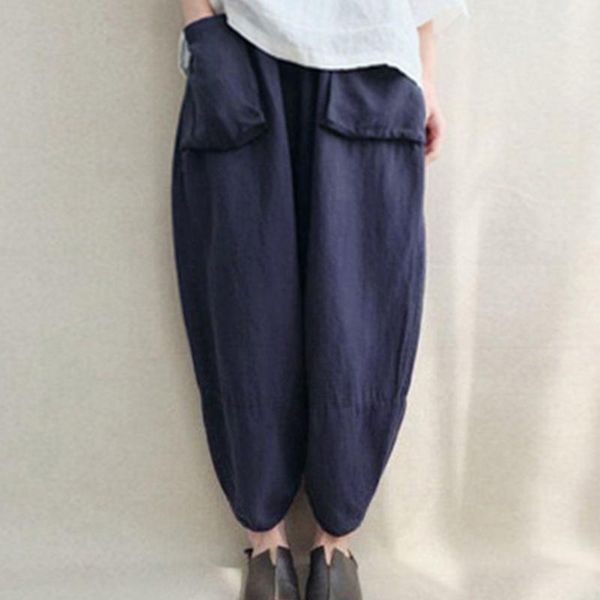 women's pants & capris oversized women loose harem cotton linen wide leg elastic waist retro casual solid baggy pantalon trousers l-5xl, Black;white 
women's pants & capris oversized women loose harem cotton linen wide leg elastic waist retro casual solid baggy pantalon trousers l-5xl, Black;white