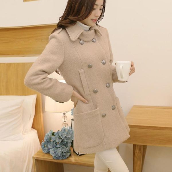 women's wool & blends 2021 autumn and winter clothing korean version slim fit medium long woolen coat cashmere khaki, Black
women's wool & blends 2021 autumn and winter clothing korean version slim fit medium long woolen coat cashmere khaki, Black