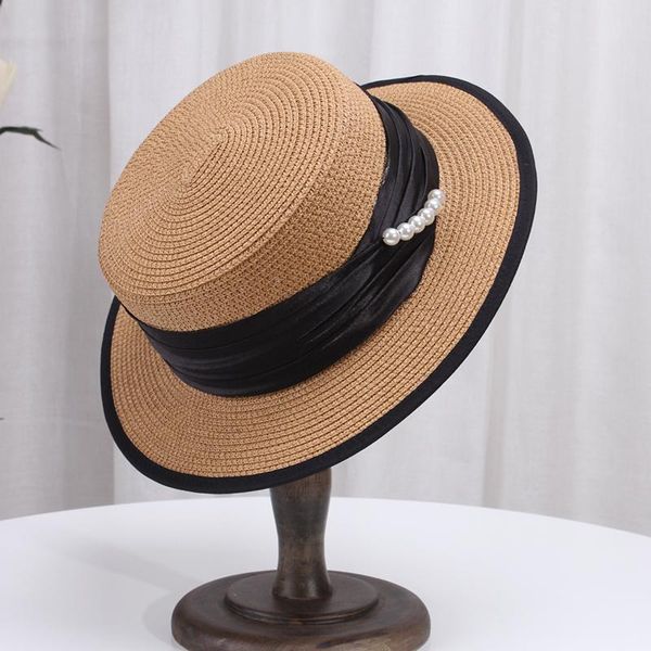 wide brim hats summer straw hat women beach sun foldable uv protection classic bowknot pearl panama bone chapeu feminino, Blue;gray
wide brim hats summer straw hat women beach sun foldable uv protection classic bowknot pearl panama bone chapeu feminino, Blue;gray