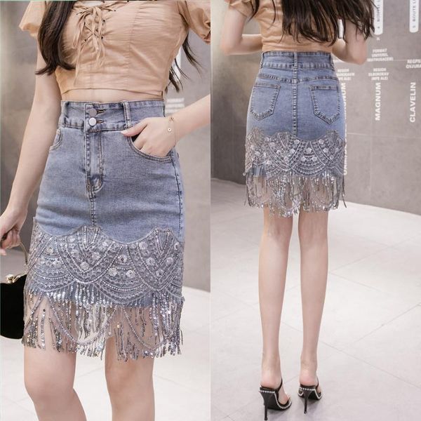 skirts summer denim overskirt ultra-stretch sequin tassled high-waist slim-fit women's bag hip skirt, Black
skirts summer denim overskirt ultra-stretch sequin tassled high-waist slim-fit women's bag hip skirt, Black