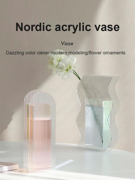 vases flower vase transparent wave/arch shape colorful acrylic decorative for living room bedroom dining table ornaments 
vases flower vase transparent wave/arch shape colorful acrylic decorative for living room bedroom dining table ornaments