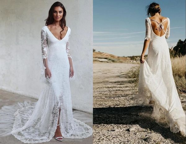 modern designer v neck middle slit wedding dress 2022 with juliet long illusion sleeves tulle backless plus size for women country boho lace, White
modern designer v neck middle slit wedding dress 2022 with juliet long illusion sleeves tulle backless plus size for women country boho lace, White