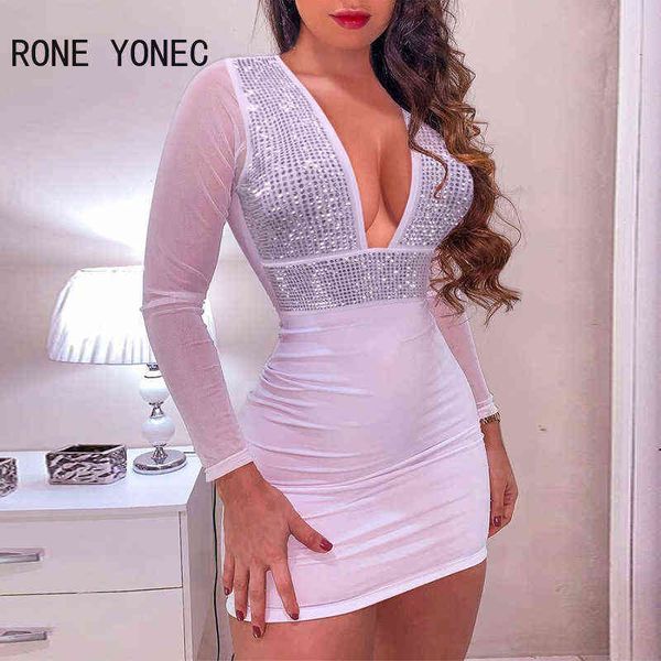 women solid deep v neck rhinestone long sleeves mesh patchwork bodycon mini party white dresses g1214, Black;gray
women solid deep v neck rhinestone long sleeves mesh patchwork bodycon mini party white dresses g1214, Black;gray