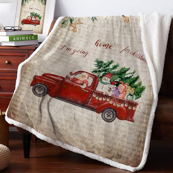 Santa Claus Driving Red Truck Christmas Tree Sherpa Flannel Throw Blankets Thick Reversible Plush Fleece Blanket for Bed Couch
Santa Claus Driving Red Truck Christmas Tree Sherpa Flannel Throw Blankets Thick Reversible Plush Fleece Blanket for Bed Couch
