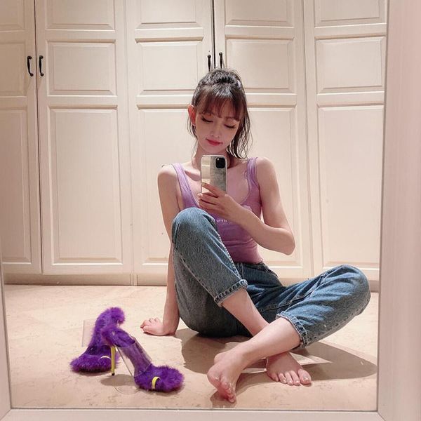 dress shoes 2021 fashion autumn and winter fur slippers color high heel female wild word with toe heels, Black
dress shoes 2021 fashion autumn and winter fur slippers color high heel female wild word with toe heels, Black