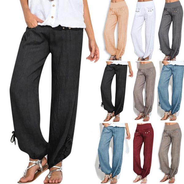 summer fashion solid buttons women capris full length trouser wide leg casual loose office lady elegant pantalon leisure femme, Black;white
summer fashion solid buttons women capris full length trouser wide leg casual loose office lady elegant pantalon leisure femme, Black;white