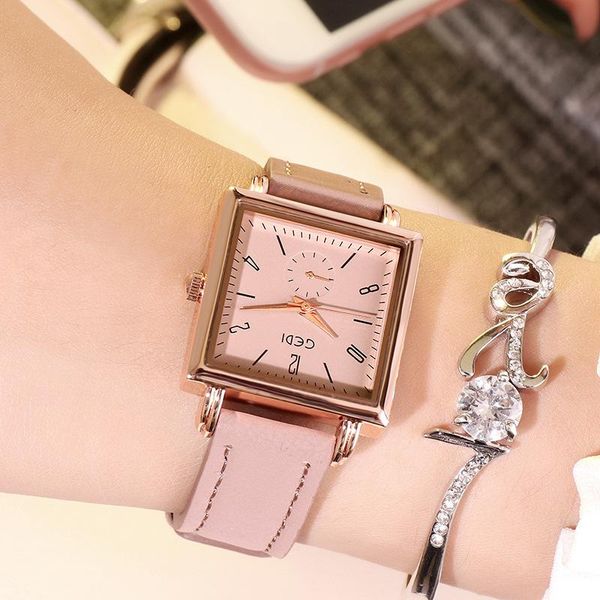 wristwatches belt watch female waterproof square plate ladies quartz wrist watches for women, Slivery;brown
wristwatches belt watch female waterproof square plate ladies quartz wrist watches for women, Slivery;brown