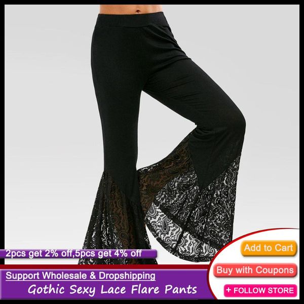 women's pants & capris gothic lace flare women elegant fashion black bellbottoms plus size trousers casual high waist oversize bell bot, Black;white
women's pants & capris gothic lace flare women elegant fashion black bellbottoms plus size trousers casual high waist oversize bell bot, Black;white