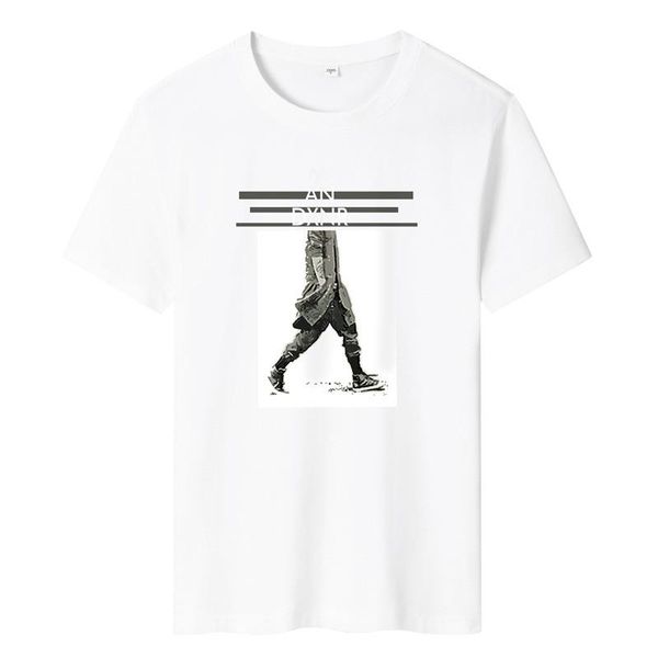 summer t-shirt men's 100% pure cotton walking print casual o-neck short-sleeved brand t-shirts, White;black
summer t-shirt men's 100% pure cotton walking print casual o-neck short-sleeved brand t-shirts, White;black