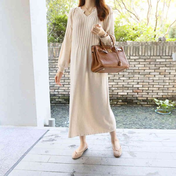 dresses elegant loose v-neck sweater women spring lantern sleeve striped patchwork female knit long dress vestidos tqx9, Black;gray
dresses elegant loose v-neck sweater women spring lantern sleeve striped patchwork female knit long dress vestidos tqx9, Black;gray