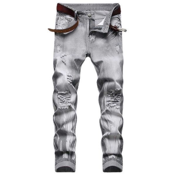new male ripped skinny trousers slim biker outwears pants gray jeans pantalon homme x0621, Blue
new male ripped skinny trousers slim biker outwears pants gray jeans pantalon homme x0621, Blue