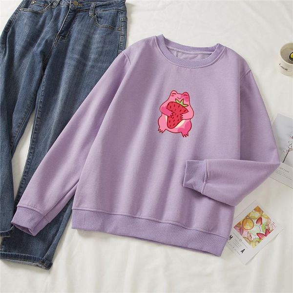 women's hoodies & sweatshirts oversize cotton sweatshirt women harajuku streetwear cartoon strawberry frog printed pullover korean hood, Black
women's hoodies & sweatshirts oversize cotton sweatshirt women harajuku streetwear cartoon strawberry frog printed pullover korean hood, Black