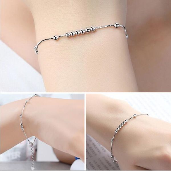 exquisite creative wild 925 sterling silver jewelry not allergic fashion simple ball accessories beads female bracelets sb28, Black
exquisite creative wild 925 sterling silver jewelry not allergic fashion simple ball accessories beads female bracelets sb28, Black