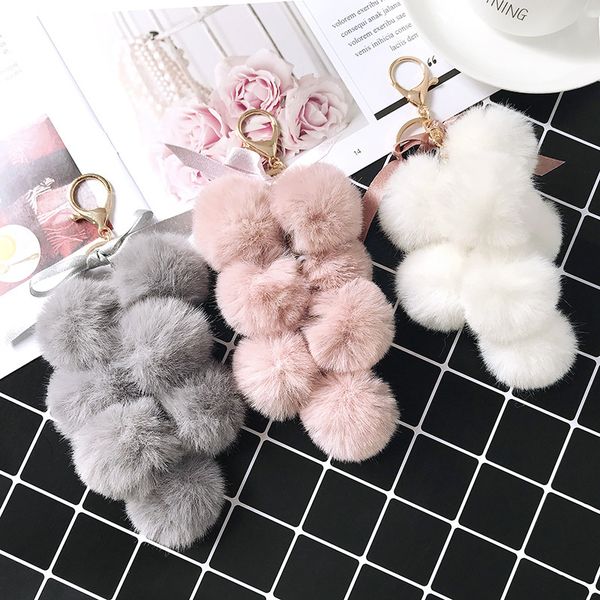 girls faux rabbit fur pompom grape keychain ribbon pom ball key chain cute pendant charms key ring llavero women bag accesories, Silver
girls faux rabbit fur pompom grape keychain ribbon pom ball key chain cute pendant charms key ring llavero women bag accesories, Silver