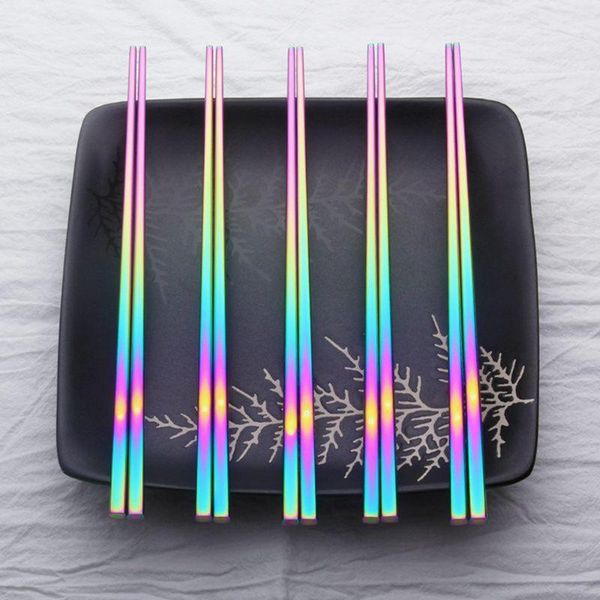 chopsticks 1pair rainbow chinese 23cm mirror polished grade stainless steel chopstick sushi sticks baguette chinois
chopsticks 1pair rainbow chinese 23cm mirror polished grade stainless steel chopstick sushi sticks baguette chinois