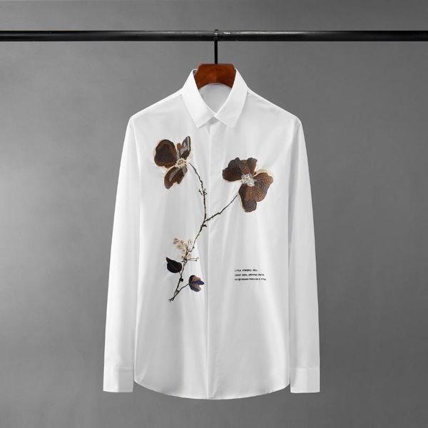 men's casual shirts cotton mens luxury long sleeve butterfly flower embroidery party male slim fit dress 3xl, White;black
men's casual shirts cotton mens luxury long sleeve butterfly flower embroidery party male slim fit dress 3xl, White;black