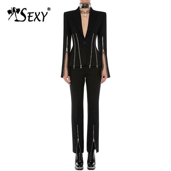 women's suits & blazers fashion women 2-piece sets v neck single button zipper blazer slim fit pants 2021 collection, White;black
women's suits & blazers fashion women 2-piece sets v neck single button zipper blazer slim fit pants 2021 collection, White;black
