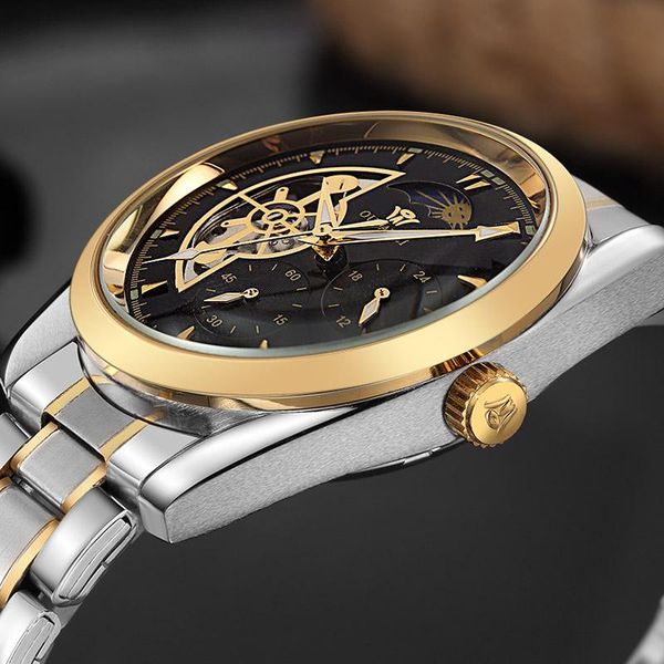 luxury silver automatic mechanical men wristwatch skeleton stainless steel bracelet self-wind clock tourbillon watches relogio wristwatches, Slivery;brown
luxury silver automatic mechanical men wristwatch skeleton stainless steel bracelet self-wind clock tourbillon watches relogio wristwatches, Slivery;brown