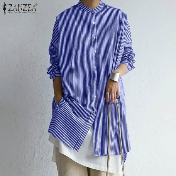 women's blouses & shirts casual loose blouse stylish daily blusa femininas women autumn full sleeve striped split hem buttons down 5xl, White
women's blouses & shirts casual loose blouse stylish daily blusa femininas women autumn full sleeve striped split hem buttons down 5xl, White