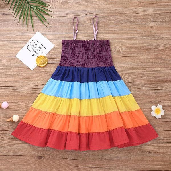 baby girl dress summer sweet cotton rainbow sling princess for girls casual children's clothing girl's dresses, Red;yellow
baby girl dress summer sweet cotton rainbow sling princess for girls casual children's clothing girl's dresses, Red;yellow