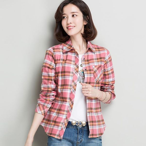plaid brushed flannel single patch womens shirt pocket slim long sleeve cotton thick young casual blouse outerwear, White
plaid brushed flannel single patch womens shirt pocket slim long sleeve cotton thick young casual blouse outerwear, White