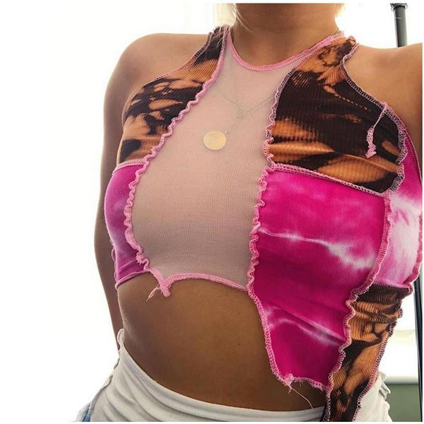 women's tanks & camis sleeveless crop summer fashion patchwork mesh fabric tees gothic activity cool slim tshirt mujer, White
women's tanks & camis sleeveless crop summer fashion patchwork mesh fabric tees gothic activity cool slim tshirt mujer, White