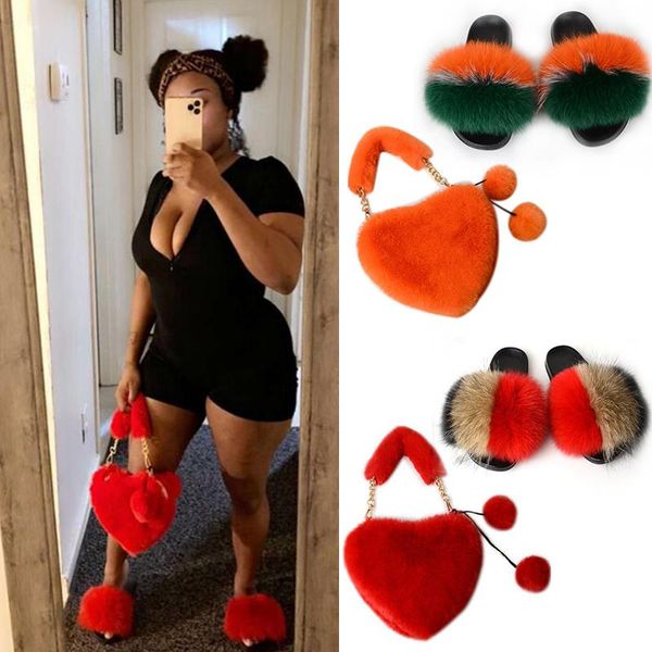 women real raccoon fur slippers fashion tote plush messenger bag fluffy sandals autumn winter female totes handbag, Black
women real raccoon fur slippers fashion tote plush messenger bag fluffy sandals autumn winter female totes handbag, Black