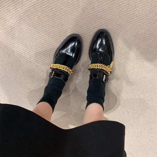 dress shoes 2021 noble metal buckle mid heel chunky loafers leather, Black
dress shoes 2021 noble metal buckle mid heel chunky loafers leather, Black