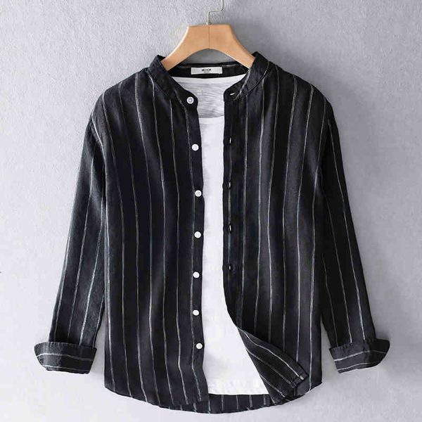 men's t-shirts 100% linen brand stand collar striped for men casual comfortable shirt mens long-sleeved shirts male zb94, White;black
men's t-shirts 100% linen brand stand collar striped for men casual comfortable shirt mens long-sleeved shirts male zb94, White;black