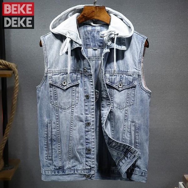 cowboy sleeveless vest men casual hoody denim waistcoat slim fit jean jacket plus size gilet vintage streetwear male vests men's, Black;white
cowboy sleeveless vest men casual hoody denim waistcoat slim fit jean jacket plus size gilet vintage streetwear male vests men's, Black;white