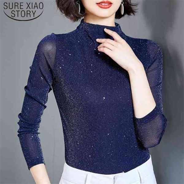 fashion autumn spring mesh korean solid hollow slim long sleeve women blouses stand collar ladies shirts 7920 50 210510, White
fashion autumn spring mesh korean solid hollow slim long sleeve women blouses stand collar ladies shirts 7920 50 210510, White