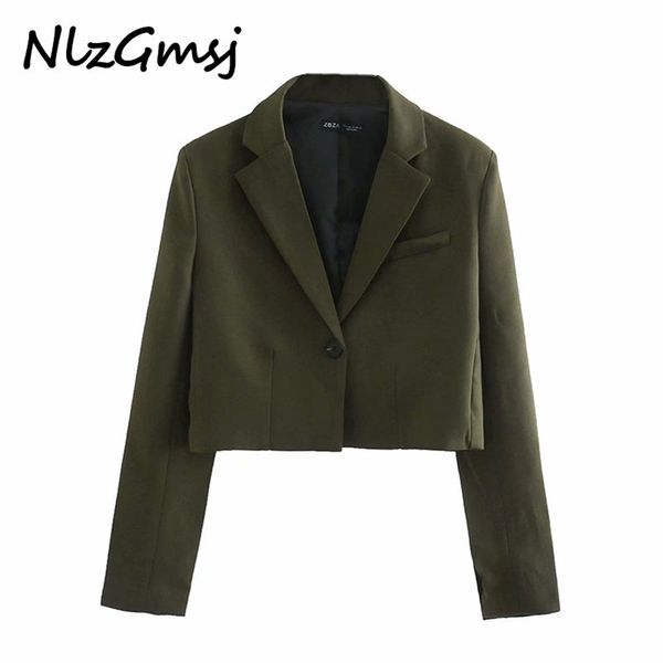 nlzgmsj women fashion single button cropped blazers coat vintage notched collar long sleeve female outerwear chic 210628, White;black
nlzgmsj women fashion single button cropped blazers coat vintage notched collar long sleeve female outerwear chic 210628, White;black