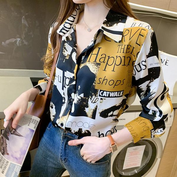 women's blouses & shirts spring style retro hong kong letter printing chiffon long sleeve shirt girls fashion casual clothes b012, White
women's blouses & shirts spring style retro hong kong letter printing chiffon long sleeve shirt girls fashion casual clothes b012, White