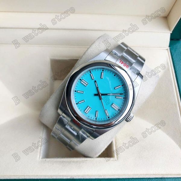 41mm men's oyster perpetual automatic watch 316l stainless steel miyota 8215 movement mechanical ice blue luminous 123 wristwatches, Slivery;brown