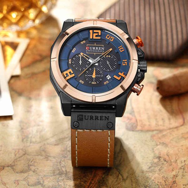 curren brand men fashion chronograph quartz watches men's leather military sport wrist watch male 24 hours date analog clock 210517, Slivery;brown
curren brand men fashion chronograph quartz watches men's leather military sport wrist watch male 24 hours date analog clock 210517, Slivery;brown