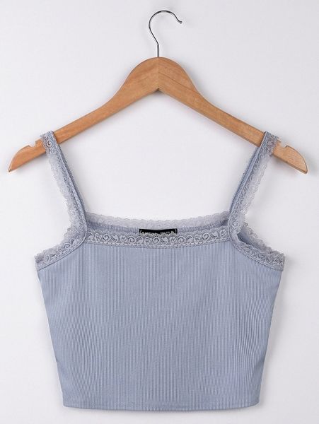 solid lace trim cami 919d#, White
solid lace trim cami 919d#, White