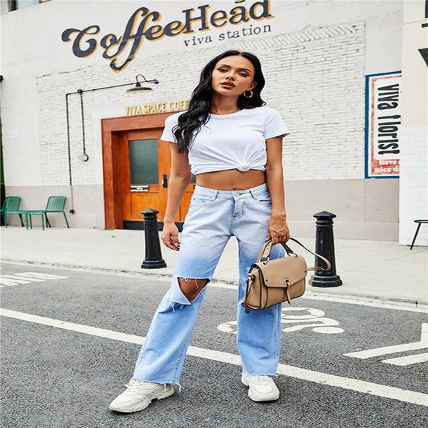 women's jeans women chic summer ripped hole straight wide leg fashion vintage high waist zipper denim full pants female trousers mujer, Blue
women's jeans women chic summer ripped hole straight wide leg fashion vintage high waist zipper denim full pants female trousers mujer, Blue