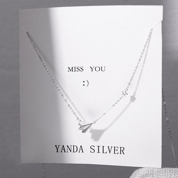 pendant necklaces three-dimensional paper airplane necklace childhood niche design small fresh female simple mori clavicle chain, Silver
pendant necklaces three-dimensional paper airplane necklace childhood niche design small fresh female simple mori clavicle chain, Silver