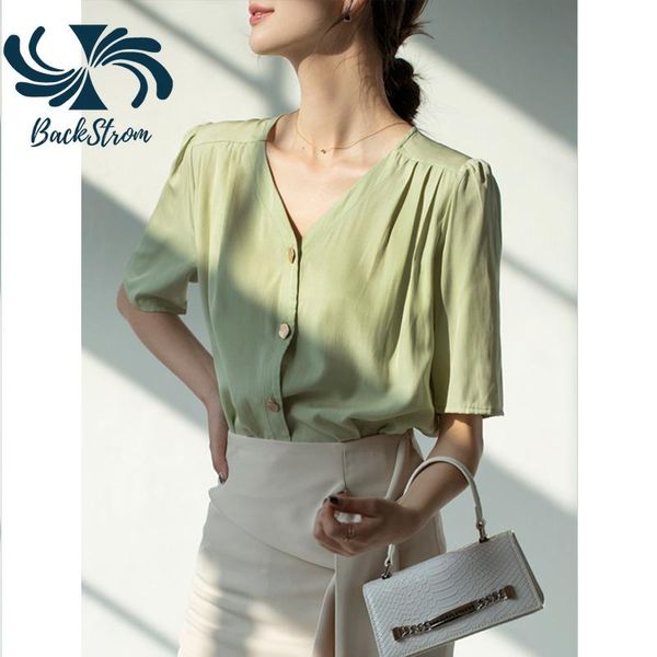 women's blouses & shirts backstrom summer chiffon female designer light ripe tees korean loose v-neck short-sleeve open-stitch t-shirt, White
women's blouses & shirts backstrom summer chiffon female designer light ripe tees korean loose v-neck short-sleeve open-stitch t-shirt, White