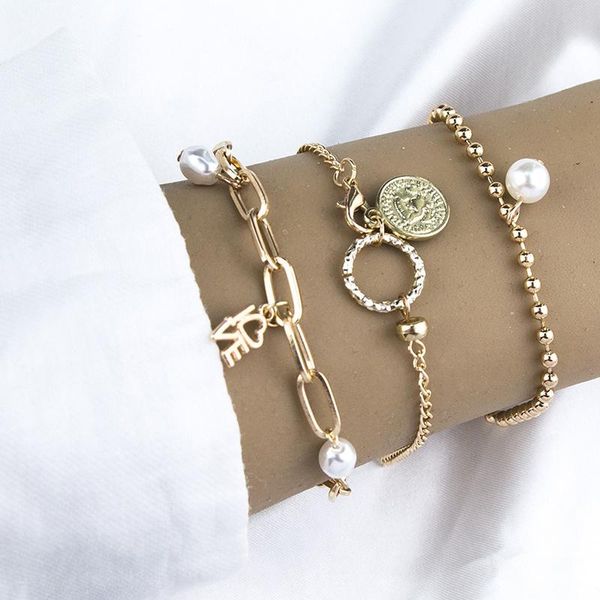 charm bracelets 2021 boho metal sequins & bangles set for women vintage gold bead letter pearl bracelet jewelry accessories, Golden;silver
charm bracelets 2021 boho metal sequins & bangles set for women vintage gold bead letter pearl bracelet jewelry accessories, Golden;silver