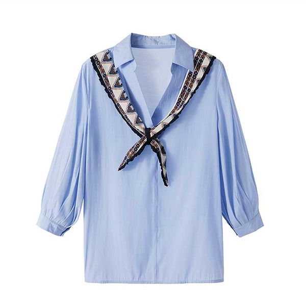 women's blouses & shirts false two piece blue black plus large size clothes 2021 oversize spring autumn feminina blouse fashion d0694, White
women's blouses & shirts false two piece blue black plus large size clothes 2021 oversize spring autumn feminina blouse fashion d0694, White
