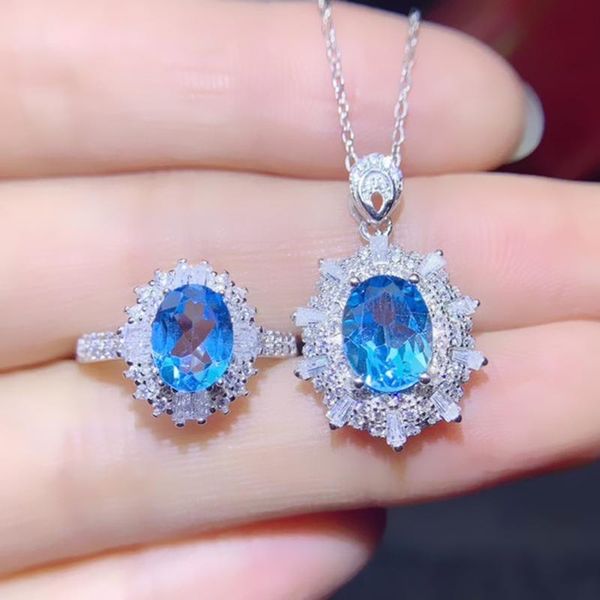 per jewelry natural blue z luxury set 1pc ring pendant 2.5ct*2pc gems 925 sterling silver s2051116 bracelet, earrings & necklace, Black 
per jewelry natural blue z luxury set 1pc ring pendant 2.5ct*2pc gems 925 sterling silver s2051116 bracelet, earrings & necklace, Black