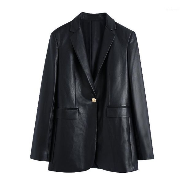 women's suits & blazers jc·kilig 2021 faux leather suit coat b4017, White;black